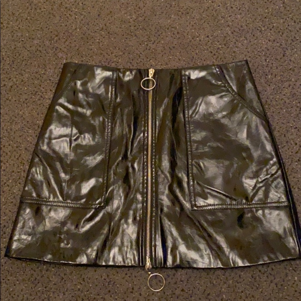 Faux leather skirt